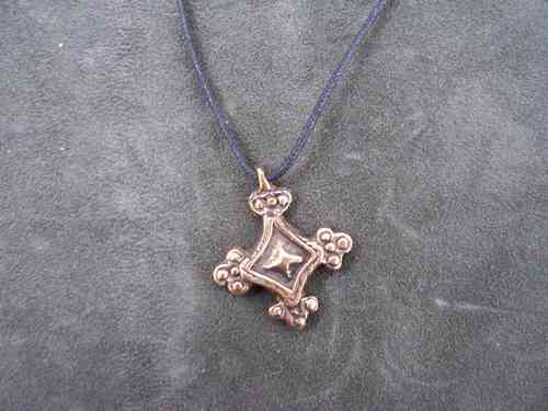 Slavic cross pendant out of bronze