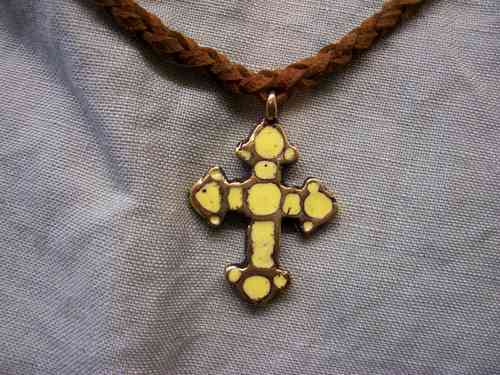 Slavic cross pendant out of bronze