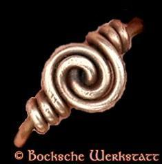 Bronze finger ring with a spiral
