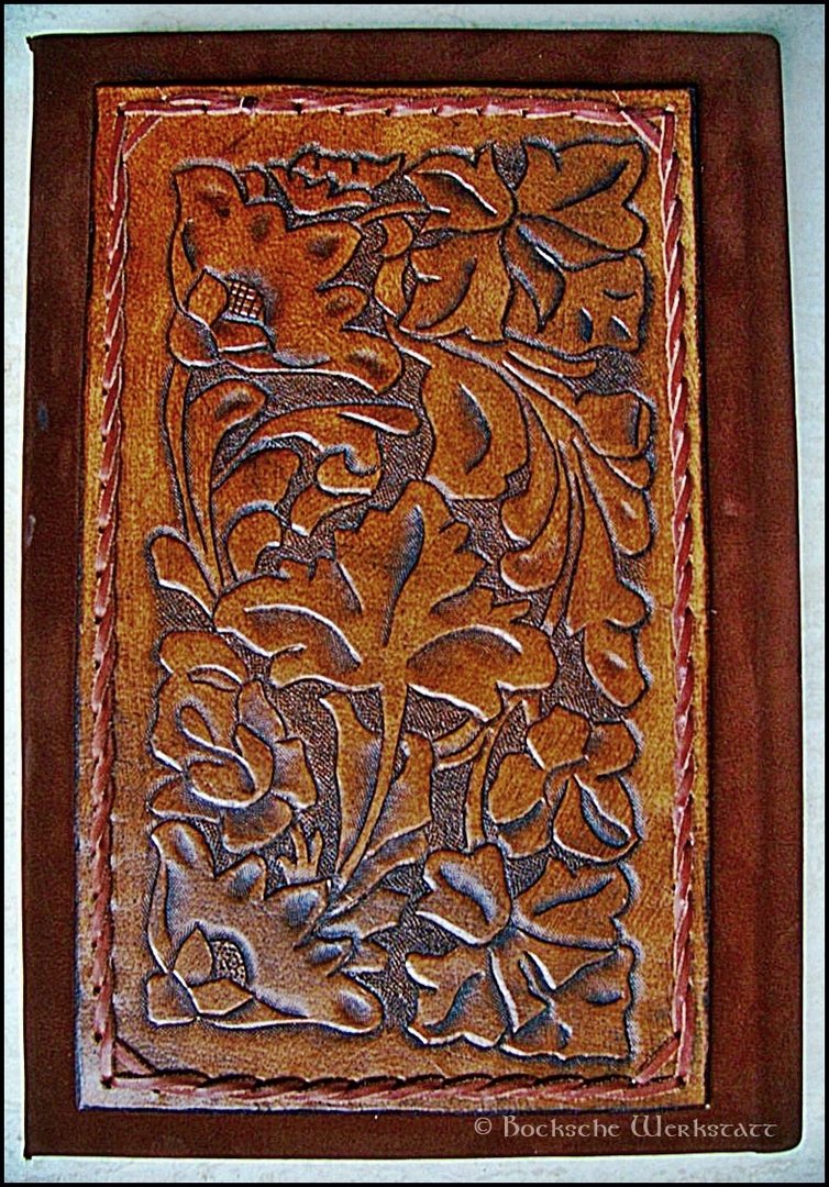 Leather cover/book cover - flowers