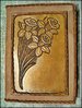 Leather cover/book cover - Daffodils