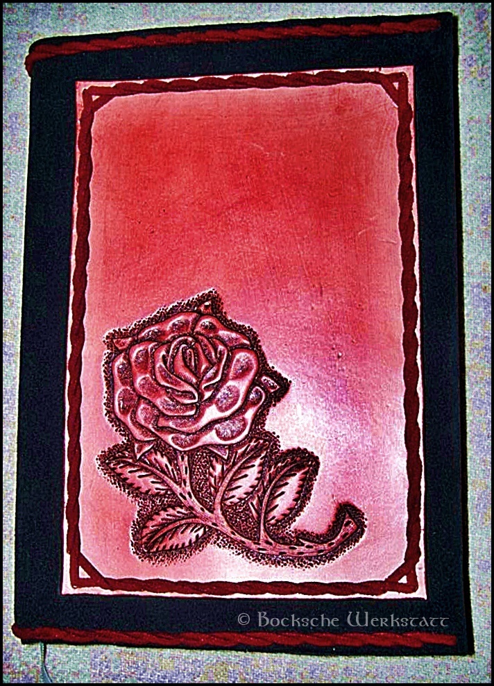 Leather cover/book cover - Rose