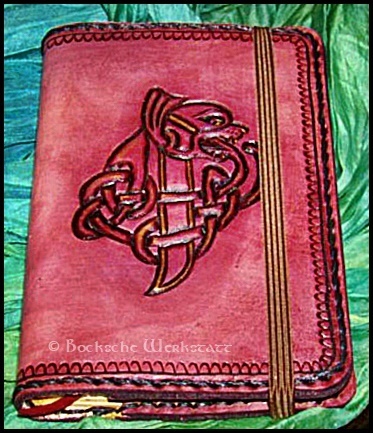 Leather cover/book cover - Celtic Dog
