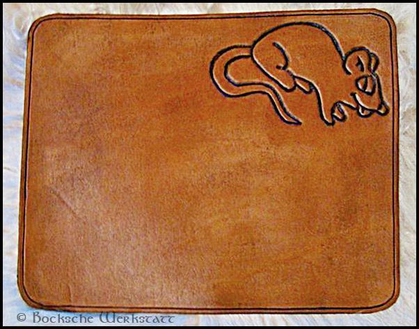 Leather Mousepad - cheeky mouse