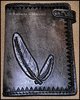 Leather cover/book cover - feather