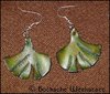 Leather earrings ginkgo leaf